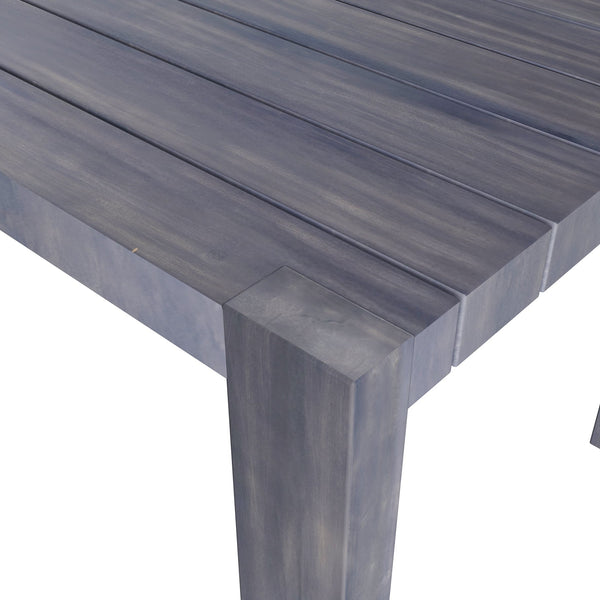 English Elm TREXM 7-Piece Patio Dining Set for 6 with 70.8" Acacia Table, Removable UV Waterproof Cushions, Gray-Beige N715P218121E