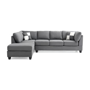 English Elm Malone Gray Sectional Sofa - Modular Microfiber Comfort With Pocketed Coil Seating & Easy Setup B078S00060