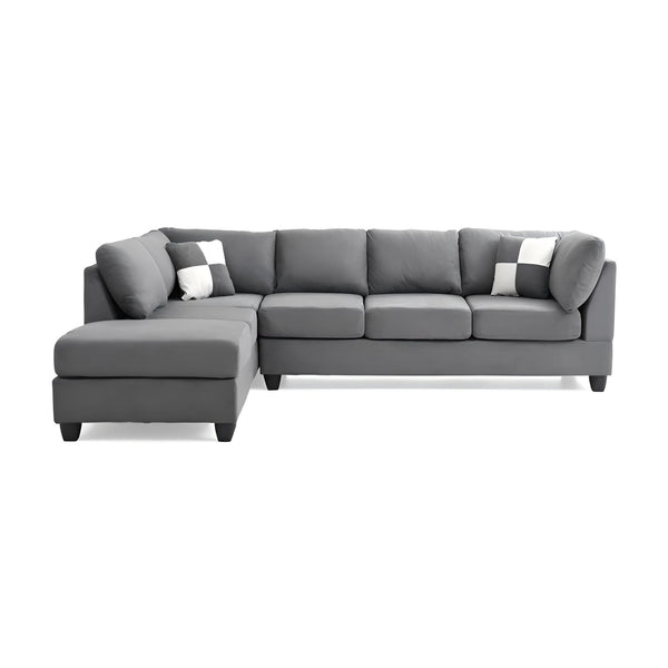 English Elm Malone Gray Sectional Sofa - Modular Microfiber Comfort With Pocketed Coil Seating & Easy Setup B078S00060