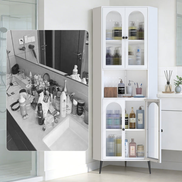 English Elm 73'' Tall Steel Corner Cabinet with Adjustable Shelves and Doors for Any Room W3387P450849