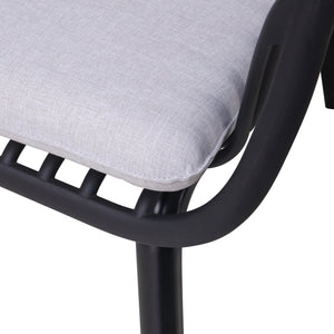 English Elm Christopher Knight Home® - Huron Outdoor PP Club Chair with Waterproof Olefin Cushions, Durable Plastic Frame and Iron Legs - Weather-Resistant Patio Seating Set Black+ Gray N775P178198B