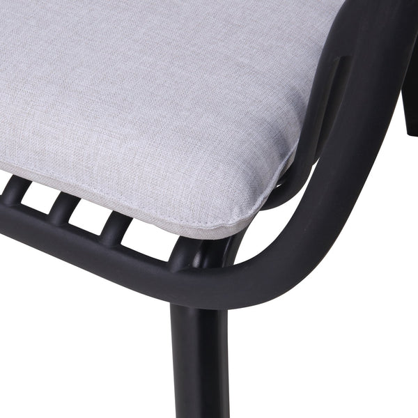 English Elm Christopher Knight Home® - Huron Outdoor PP Club Chair with Waterproof Olefin Cushions, Durable Plastic Frame and Iron Legs - Weather-Resistant Patio Seating Set Black+ Gray N775P178198B