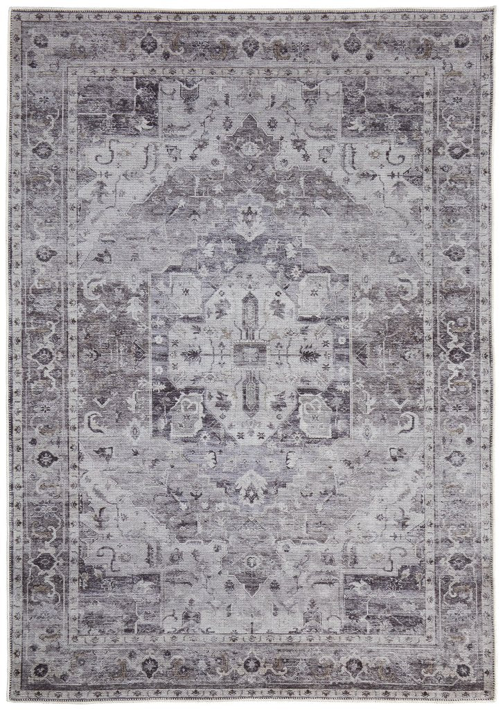 Feizy Rugs Percy Transitional Medallion Area Rug – Vintage-inspired, Durable, Machine Washable, Effortless Style Gray,Ivory Polyester,Cotton,Viscose Prc39pcfgryivyp00