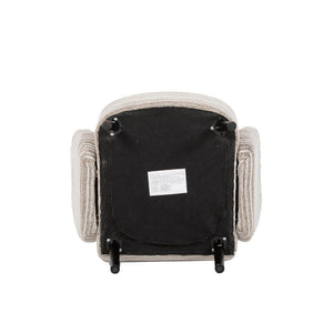 English Elm Modern Bouclé Armchair with High-Density Foam, Side Pocket & Solid Wood Legs for Cozy Reading Spots khaki W395P376567