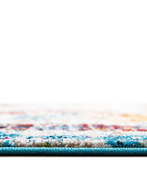 Unique Loom Rosso Vivaldi Machine Made Border Rug Multi, Gray/Ivory/Navy Blue/Orange/Red/Blue 8' 0" x 10' 0"