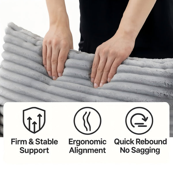 English Elm Full Foam Corduroy Single Seat Lounge Sofa with Lumbar Pillows for Small Spaces Grey W3326P350900