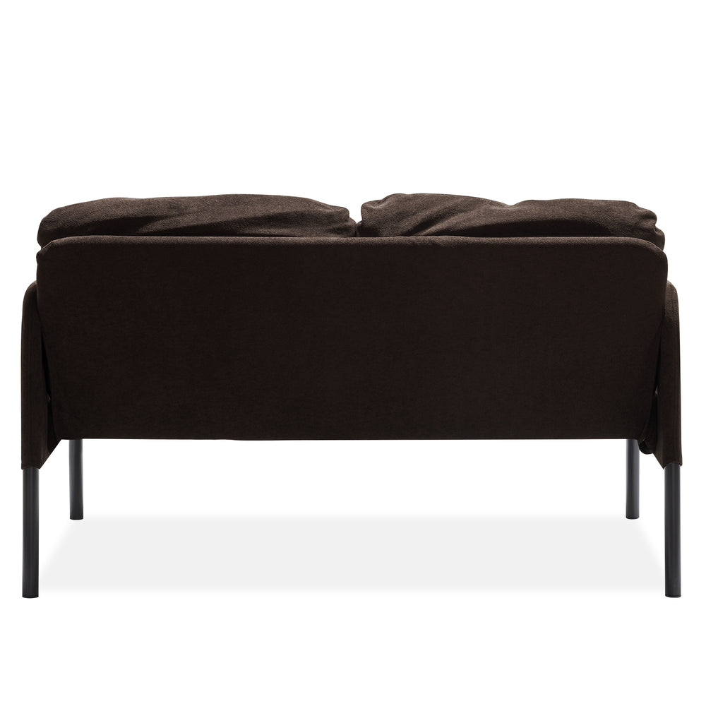 English Elm Brown 2 Seater Polyester Sofa — Modern Compact Loveseat with Foam Cushions, Durable Small-Space Seating W1164P239079
