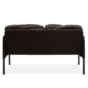 English Elm Brown 2 Seater Polyester Sofa — Modern Compact Loveseat with Foam Cushions, Durable Small-Space Seating W1164P239079