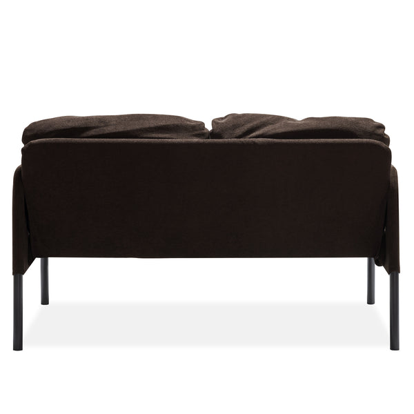 English Elm Brown 2 Seater Polyester Sofa — Modern Compact Loveseat with Foam Cushions, Durable Small-Space Seating W1164P239079