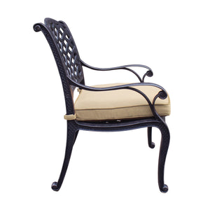 English Elm Cast Aluminum Arm Chair With Weather-Resistant Cushion For Elegant Indoor/Outdoor Dining Comfort B010P278351