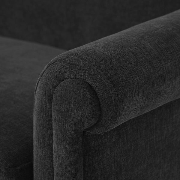 English Elm Modern Chenille Loveseat with Rolled Arms Pocket Spring Cushions and Rubberwood Legs Grey N763P362173E