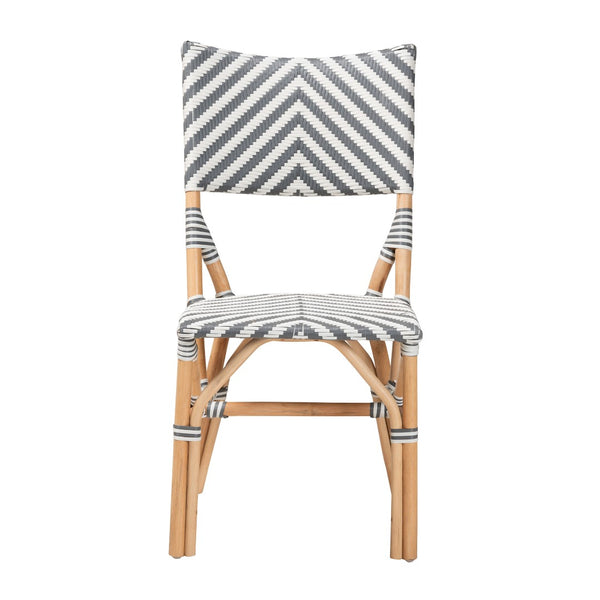 English Elm Modern Bohemian Rattan Woven Metal Dining Chairs Set of Two for Eclectic Spaces B2750P420428