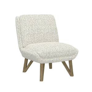 English Elm Wallace & Bay - White Armless Accent Chair — Cream Contemporary Solid Wood Design, Easy-Care Upholstery, Compact Comfort B2709P212458
