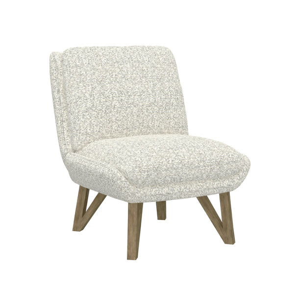 English Elm Wallace & Bay - White Armless Accent Chair — Cream Contemporary Solid Wood Design, Easy-Care Upholstery, Compact Comfort B2709P212458