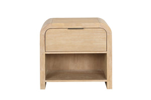 English Elm King Bedroom Set Channel Tufted Headboard Mango Wood Natural Finish with Nightstands B2741S00944