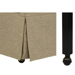 English Elm London Upholstered Skirted Dining Arm Chair with Hidden Casters Beige — Plush 5.5" Cushion, 300 lb Capacity B035P341170