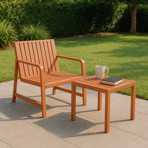 English Elm 2-Piece Indoor/Outdoor Furniture Set - Stylish & Weatherproof Chair With Coffee Table For Cozy Spaces W3450P323301