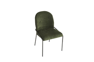 English Elm Modern Curved High Back Dining Chairs with Bronze Iron Frame Linen Upholstery Set of 2 N762P288935F
