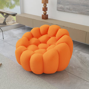 English Elm Bubble Bubble Armless Sofa Orange Modular Seat — Breathable 3D Knit, High-Density Foam Comfort, Kid-Safe Design B341P320929