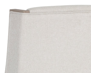 Sunpan Idalia Dining Chair - Elegant Wing Back Design with Contoured Silhouette for Timeless Dining Spaces Latte / Belfast Oatmeal