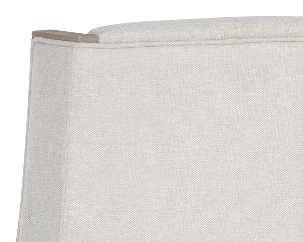 Sunpan Idalia Dining Chair - Elegant Wing Back Design with Contoured Silhouette for Timeless Dining Spaces Latte / Belfast Oatmeal