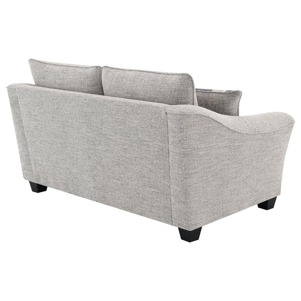 English Elm Lido Boucle Upholstered Loveseat with Flared Arms for Modern Living Spaces B062P451807