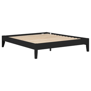 English Elm Ridgeview Dark Cocoa Queen Storage Panel Bed - Sleek Low-Profile Black Frame, No Box Spring Needed B062S00858