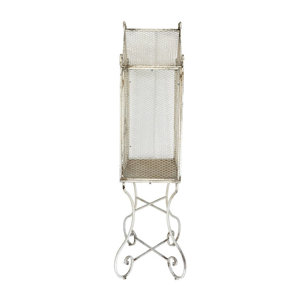 English Elm 27.6x15x66.9" Vintage Iron Greenhouse Scrollwork Frame Shabby Chic Plant Display Stand W2078P496463