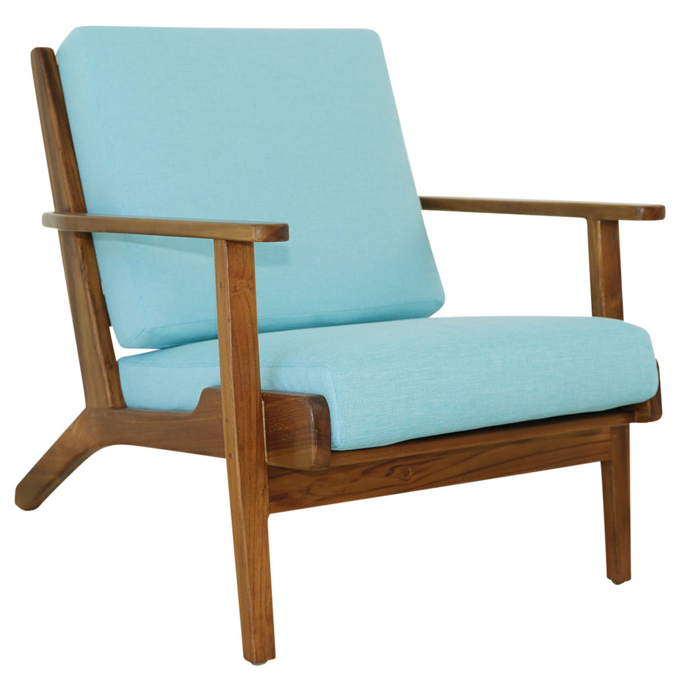 English Elm Ashcroft Furniture - Connor Solid Wood Linen Lounge Chair with Ergonomic Angled Back, High-Density Foam, Mid-Century Appeal Green B183P281214