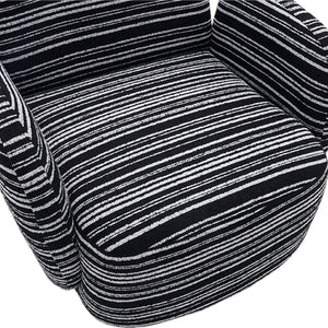 English Elm Modern Boucle 360° Swivel Leisure Chair with High‑Resilience Sponge, Supportive Curve, 550lb Capacity Black W395P355515