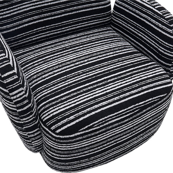 English Elm Modern Boucle 360° Swivel Leisure Chair with High‑Resilience Sponge, Supportive Curve, 550lb Capacity Black W395P355515