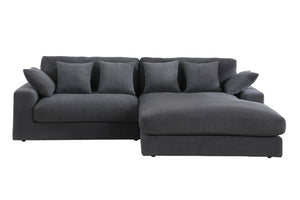 English Elm Astra Reversible Corduroy Sectional Sofa with Chaise Six Pillows Living Room B2749S00233
