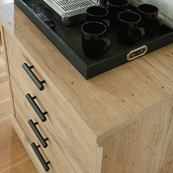 English Elm Lateral File Cabinet In Warm Brown Finish - Secure Storage With Key Lock & Multi-Use Design B356P402775