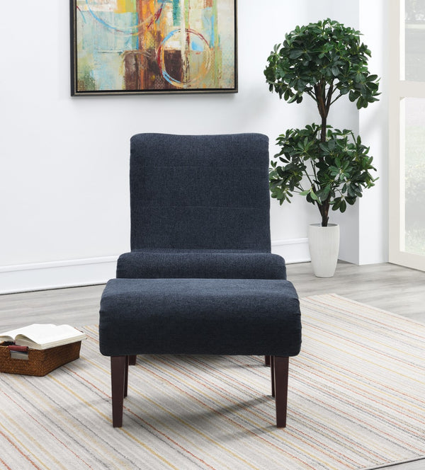 OSP Home Furnishings Hawkins Lounger with Ottoman Indigo