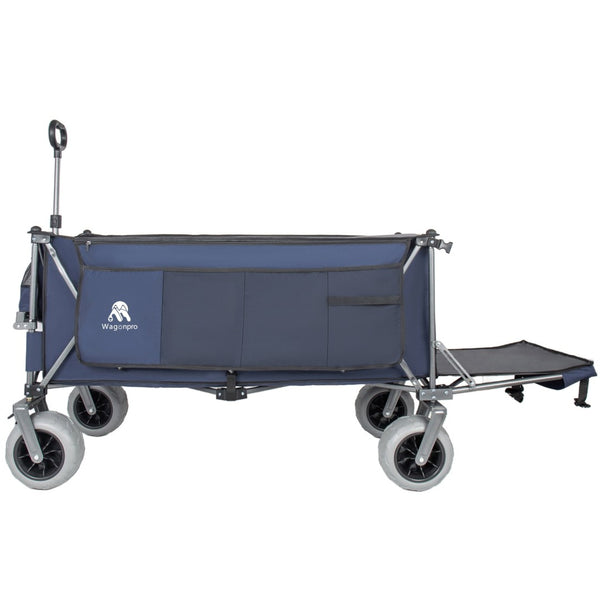 English Elm 67in Heavy Duty Utility Wagon with Extendable Tailgate and All Terrain Wheels 500lb Capacity Blue Gray W2932P417645