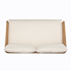 English Elm Christopher Knight Home® - Royal Acacia Wood 4-Piece Patio Chat Set with Teak Finish, Water-Repellent Beige Cushions, Durable N773OC00029B