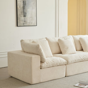 English Elm H-022-not Sherpa Armless Modular Sofa Seat High Density Foam Flexible Living Room Unit W3622P346258