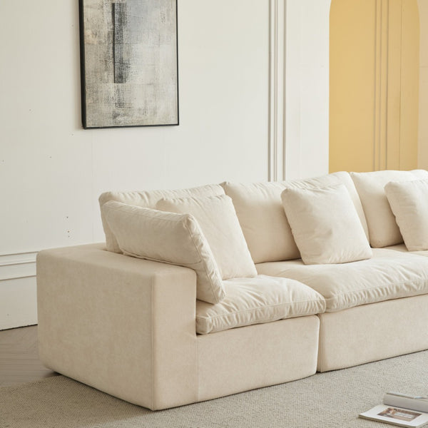 English Elm H-022-not Sherpa Armless Modular Sofa Seat High Density Foam Flexible Living Room Unit W3622P346258