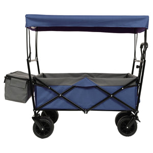 English Elm 480lbs Folding Utility Wagon with Canopy All-terrain Wheels Steel Frame Outdoor Hauler W2932P326773
