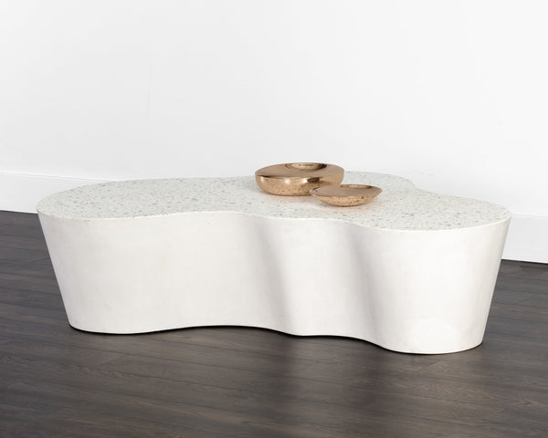 Sunpan Ava Coffee Table - Contemporary Concrete Design with Unique Finish for Modern Living Spaces Terrazzo