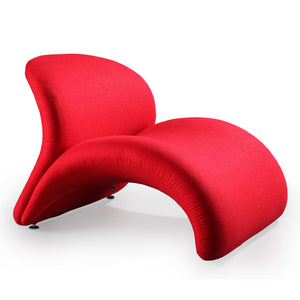 English Elm Rosebud Wool Blend Accent Chair with Geometric Metal Legs, Plush High-Density Foam and Modern Abstract Design Red B365P398029