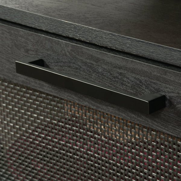 English Elm Coffee Coffee Table with Gold-Tone Accents and Two Drawers for Stylish Living Room Storage and Decor Black B356P402597