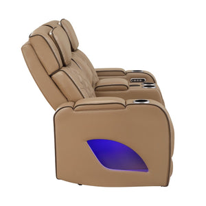 English Elm Fortuner Power Reclining Sofa Set with Led Lighting Massage and Faux Leather B009S02222