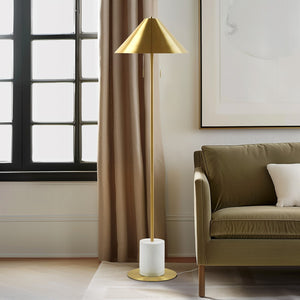 INK+IVY Brillora Mid-Century Floor lamp II154-0157 Gold/Marble