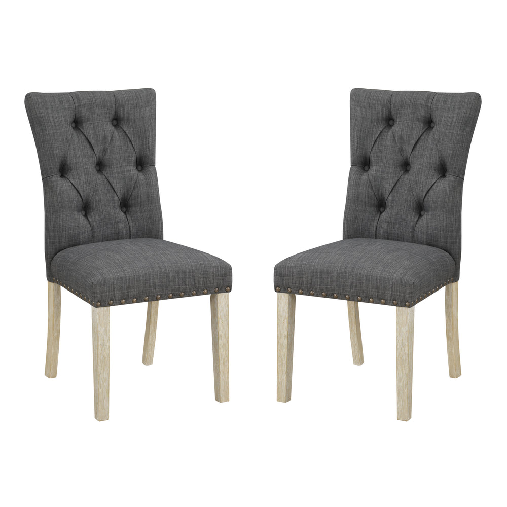 OSP Home Furnishings Preston Dining Chair  - Set of 2 Charcoal