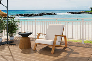 English Elm Christopher Knight Home® - Patio Lounge Chair - Weather-Resistant Beige Cushion & Teak Acacia Wood Frame For Outdoor Elegance N779P291591T