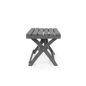 English Elm Seaview Recycled Hdpe Outdoor Folding Side Table Uv Resistant Patio Deck Use Gray B2745P409723