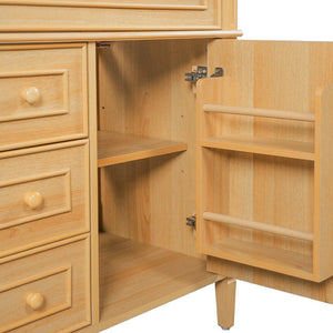 English Elm 30" Pine Wood Bathroom Vanity with Ceramic Sink Soft Close Drawers and Vintage Knobs N725P375498N