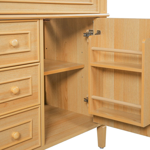 English Elm 30" Pine Wood Bathroom Vanity with Ceramic Sink Soft Close Drawers and Vintage Knobs N725P375498N