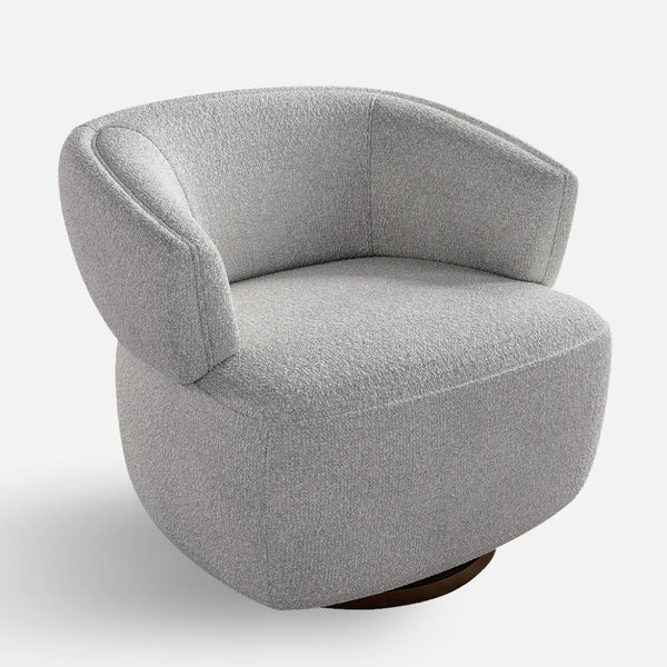 English Elm Wivel Oversized Swivel Barrel Accent Chair with 360 Degree Base for Living Room Gray B082P232938